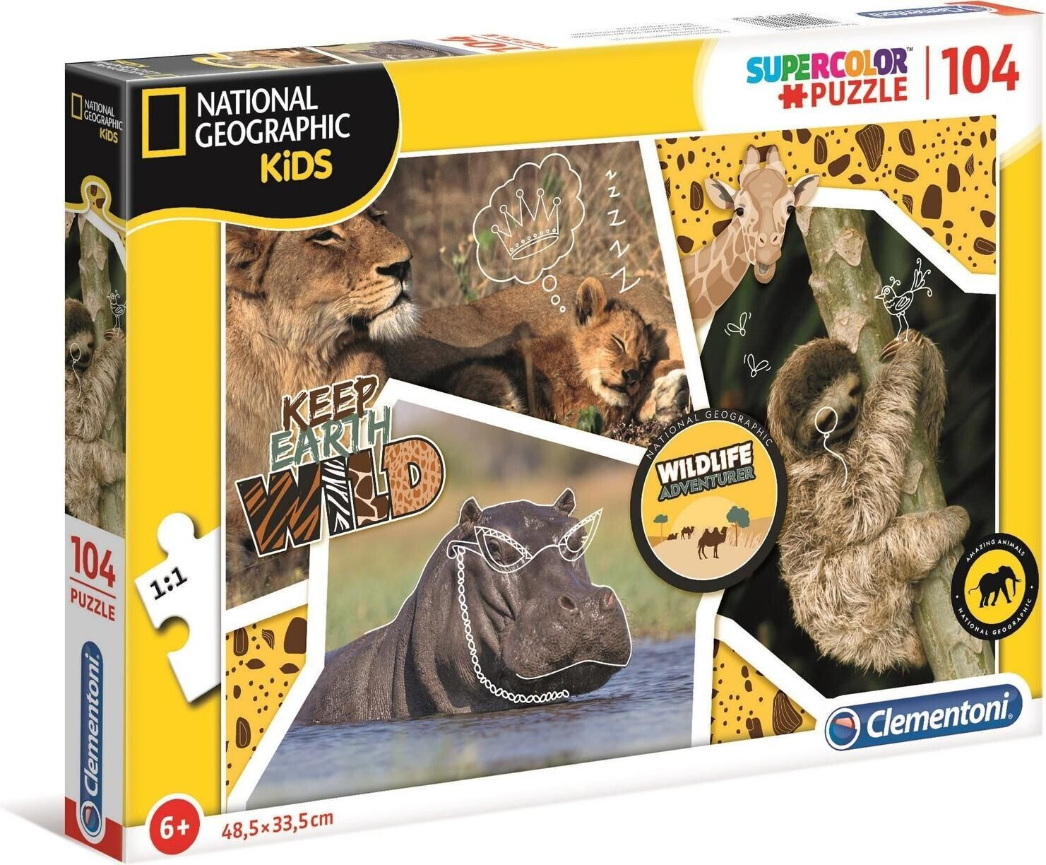 Clementoni Supercolor National Geographics Kids Wildlife Adventure (104 pcs.)