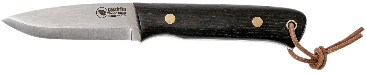 Casström Woodsman Knife Bog Oak, K720 Scandi Grind with Firesteel
