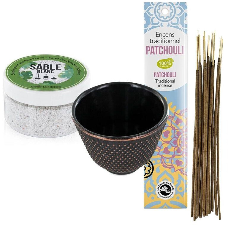 Florisens Porte-encens + encens indien + sable blanc