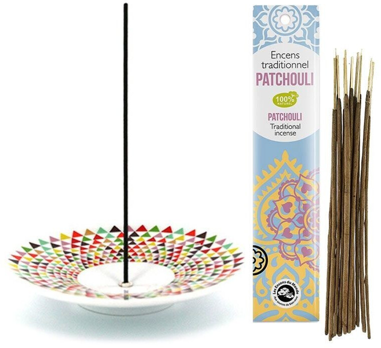 Florisens Porte-encens coupelle mosaïques + encens indien