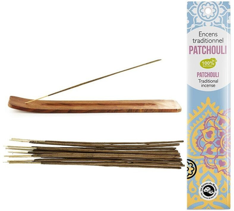 Florisens Porte-encens en bois + encens indien
