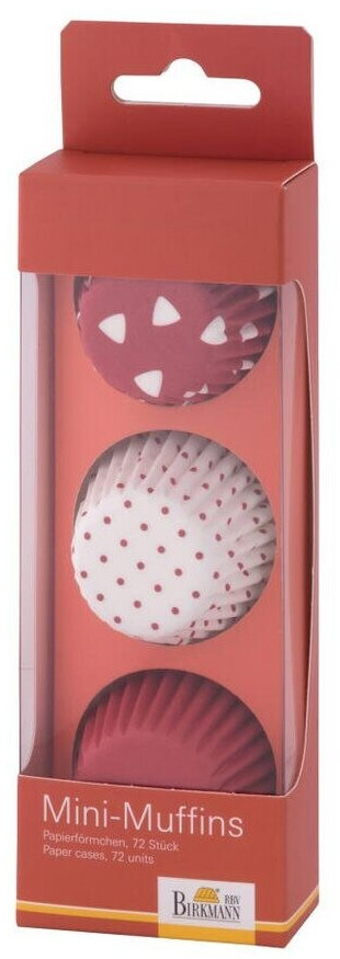 Birkmann Muffin tins Mini paper cases Color Splash Red 72 pieces