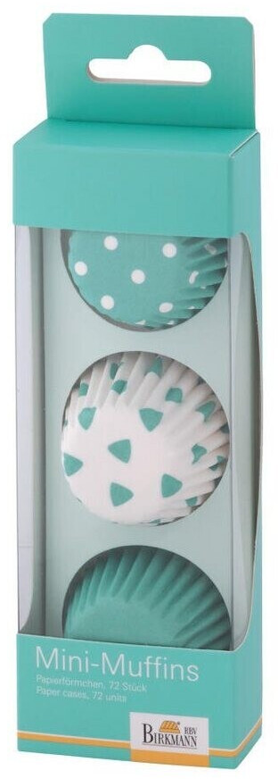 Birkmann Muffin tins mini paper cases Color Splash turquoise 72 pieces