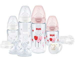 NUK First Choice Plus Perfect Start Set mit Temperature Control (PP) Blumen/rosa/weiß