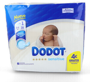 DODOT Sensitive pañales recién nacido 4-8 kgs talla 2 paquete 39 uds