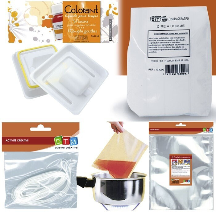 DTM Kit bougies DIY 5 colorants