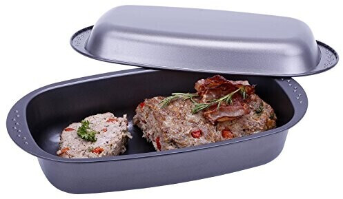 CHG 9942-05 Roast pan with lid, bread pan, non-stick coated, anthracite metallic, 37 x 20 x 7 cm