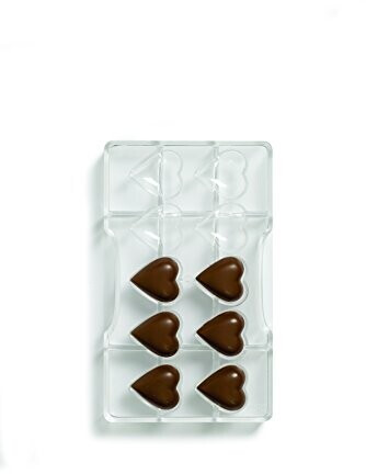 Decora 0050075 Professional chocolate mold FOR hearts 32,5X35-10 hearts