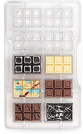 Decora 0050140 Professional chocolate mold, small, 10 cavities, 42 x 28 x 9 mm, polycarbonate