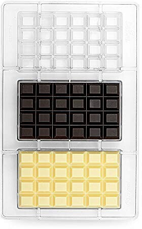 Decora 0050147 Professional chocolate mold, classic, 100 g, 3 heights, 127 x 72 x 11 mm, polycarbonate