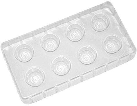 ibili Half-round chocolate mold with 8 hollows 23.5x12 cm made of plastic, white, semi-circular