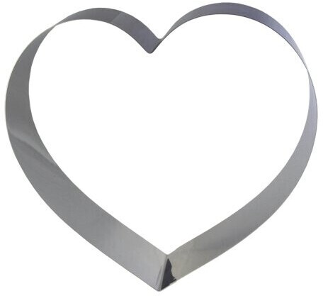 LARES Baking pan / baking frame / death ring - made of stainless steel - motif: heart large - Ø approx. 26cm, H: approx. 7cm