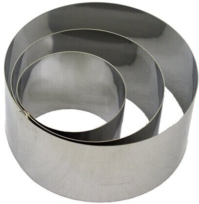 LARES Dessert ring / death ring with push-out aid - diameter: approx. 10 cm, height: approx. 4.5 cm - made of stainless steel