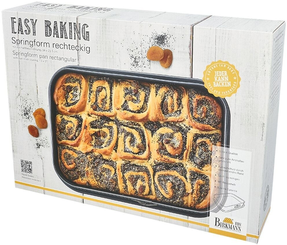 Birkmann 881716 Easy Baking, square springform pan, 34 x 23.5 cm, carbon steel