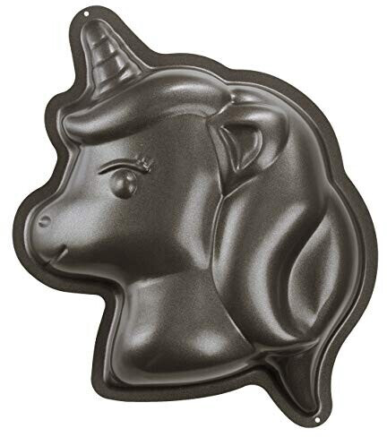 Birkmann 214156, unicorn, 21 cm x 23 cm, with non-stick coating, motif baking pan, steel, black