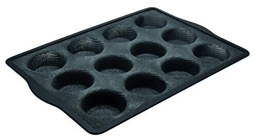 Zenker 685543 Baking pan for 12 muffins made of glass fiber, muffin pan for 12 muffins, fiberglass, gray, 36.3 x 26 x 3 cm