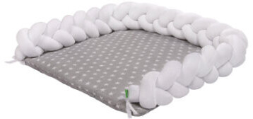 Lulando Changing Mat Zopf weiß/ Sternchen weiß 76x76 cm