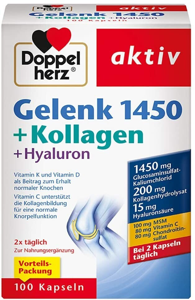 Doppelherz aktiv Gelenk 1450 Kollagen Hyaluron Kapseln (100 Stk ...
