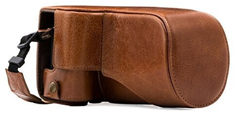 MegaGear Ever Ready Genuine Leather Case & Strap for Canon EOS M6 & 18-55mm