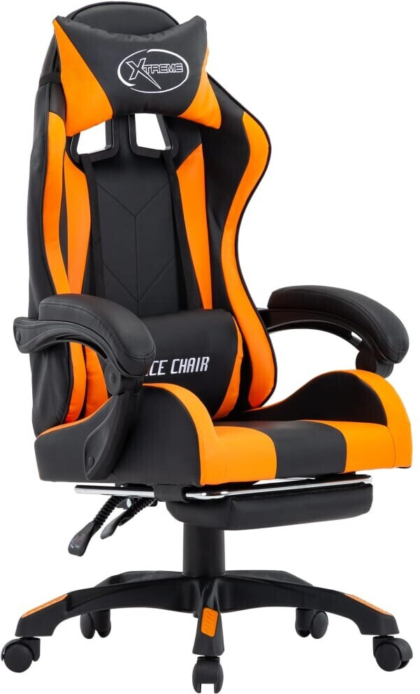 vidaXL Gaming Chair in Leatherette with Footrest