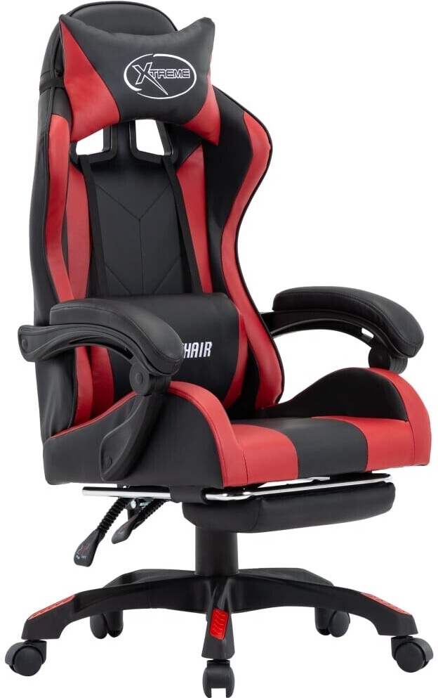 vidaXL Gaming Chair in Leatherette with Footrest Wine Red (287993)