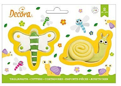 Decora 0255203 Plastic cutter DRAGONFLY AND SNAIL, 2-PCS