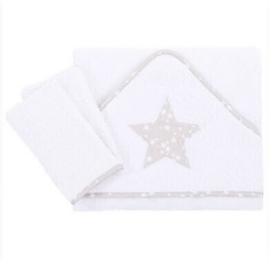Babybay BabyTowel Applikation Star pearlgrey