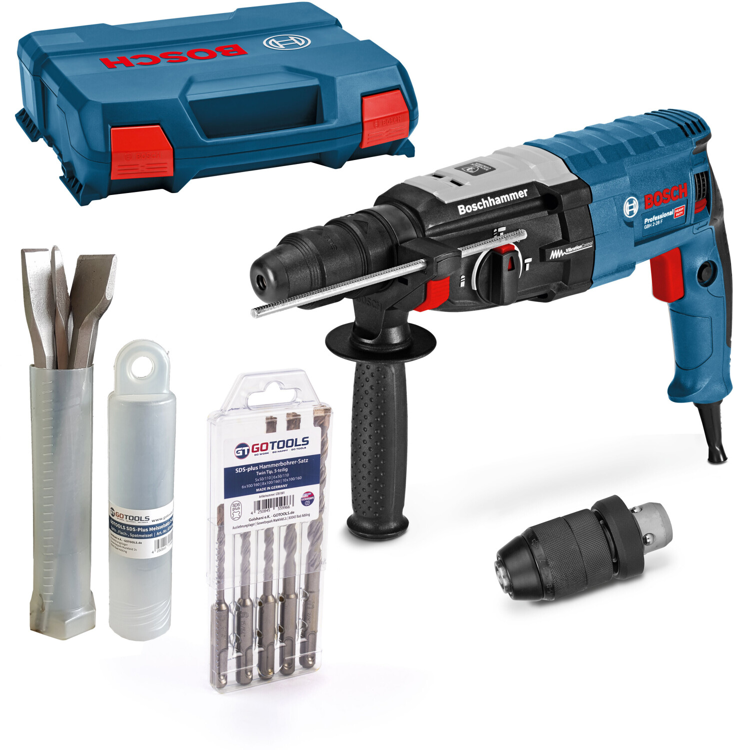Bosch Gbh 2 28 F Bosch GBH 2-28 F Professional (Hammerbohrer-Satz + Meisselset im Koffer