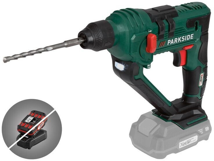 Marteau Perforateur X20VTeam PABH 20-Li B2 - Compatible Batterie PARKSIDE 20V - Fonction Perçage Et Vissage