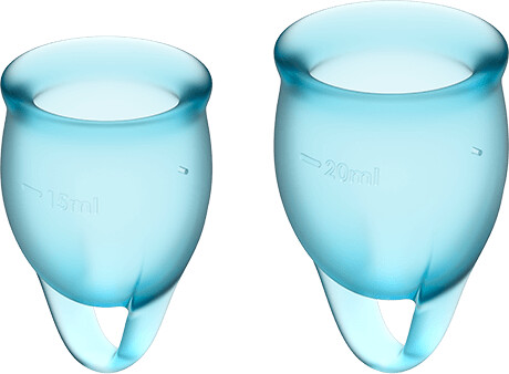 Satisfyer Feel Confident Menstrual Cup (15 ml + 20 ml) Light Blue