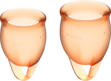 Satisfyer Feel Confident Menstrual Cup (15 ml + 20 ml) Orange