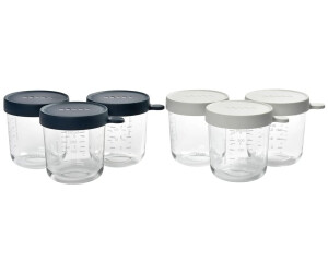 Soldes Beaba 6 pots de conservation en verre 250 ml dark blue/light mist  2024 au meilleur prix sur