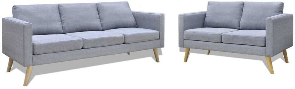 vidaXL Ensemble de canapés 2 et 3 places en tissu gris clair