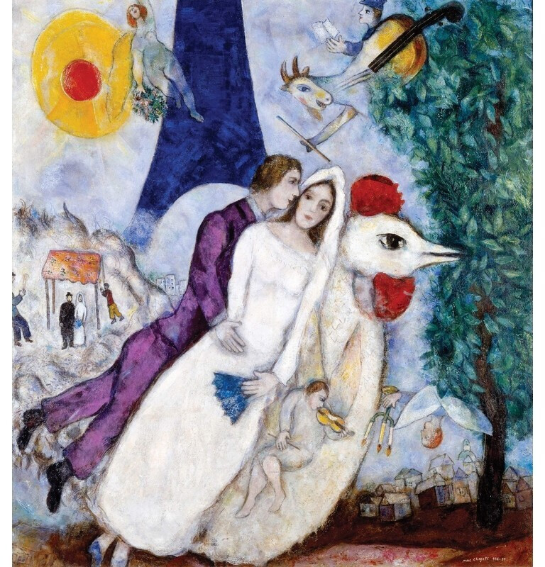 Puzzle Michèle Wilson Marc Chagall Les Mariés de la Tour Eiffel (24 pièces)