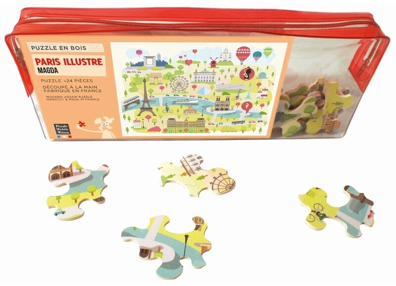 Puzzle Michèle Wilson Magda Paris Illustré avec trousse plastique (24 pièces)