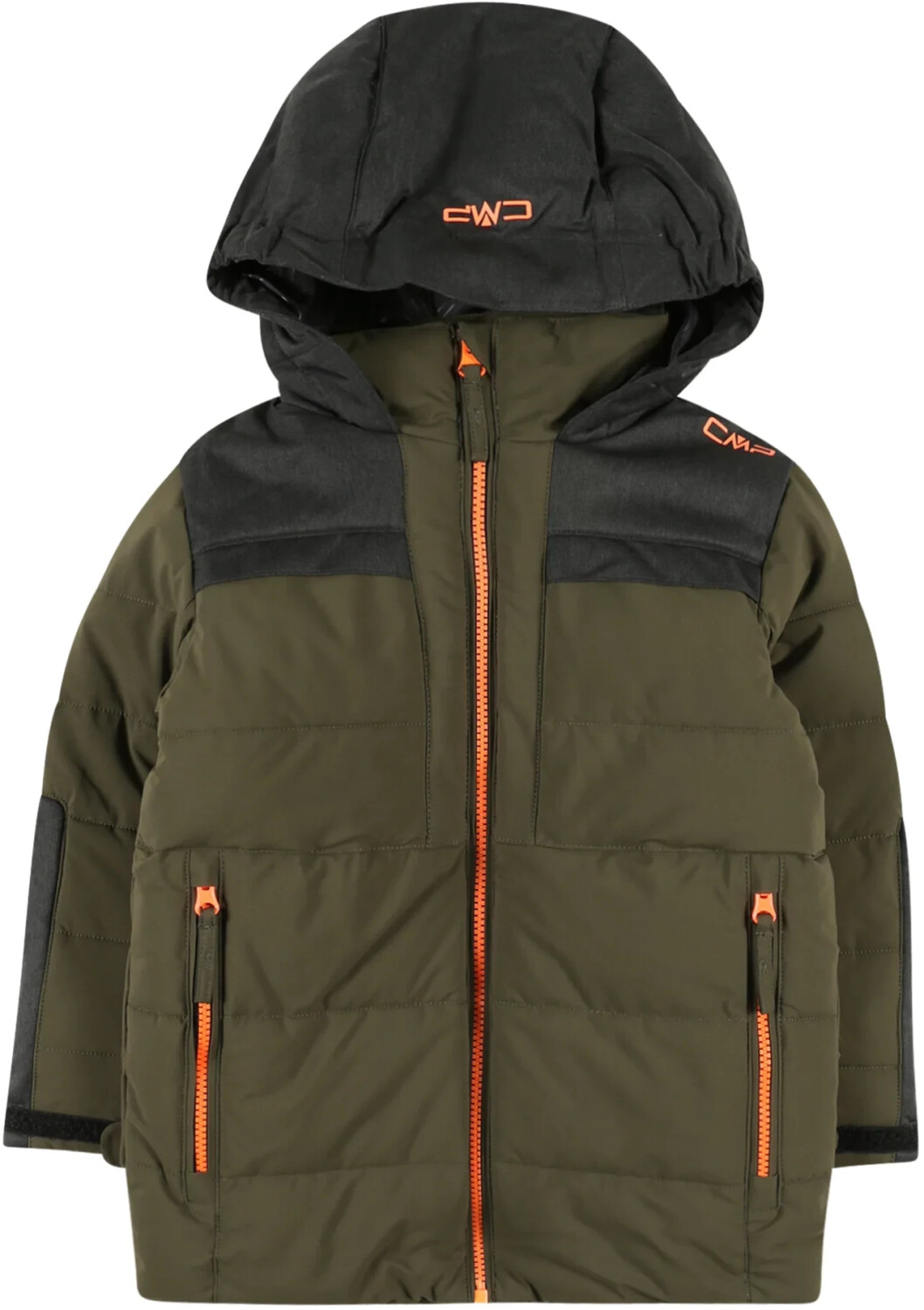 CMP Boy Long Jacket Fix Hood (30W0184) oil green