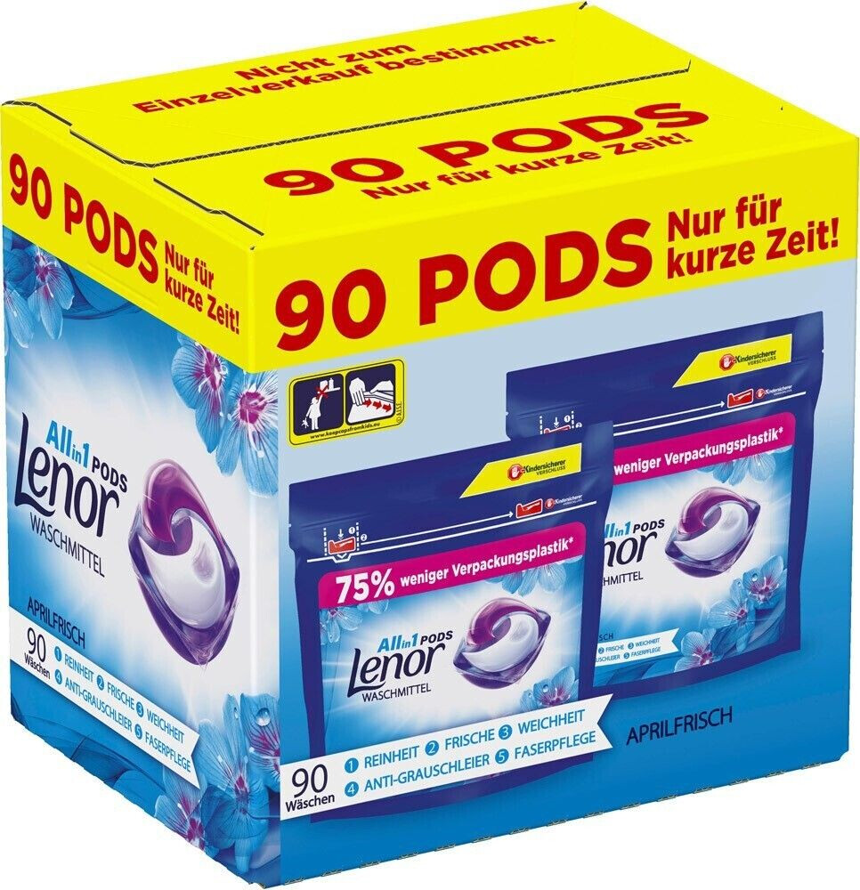 Lenor All in 1 Pods Waschmittel Aprilfrisch 90 WL Ab 39 99 Lenor All in 1 Pods Waschmittel Aprilfrisch 90 WL Ab 39 99