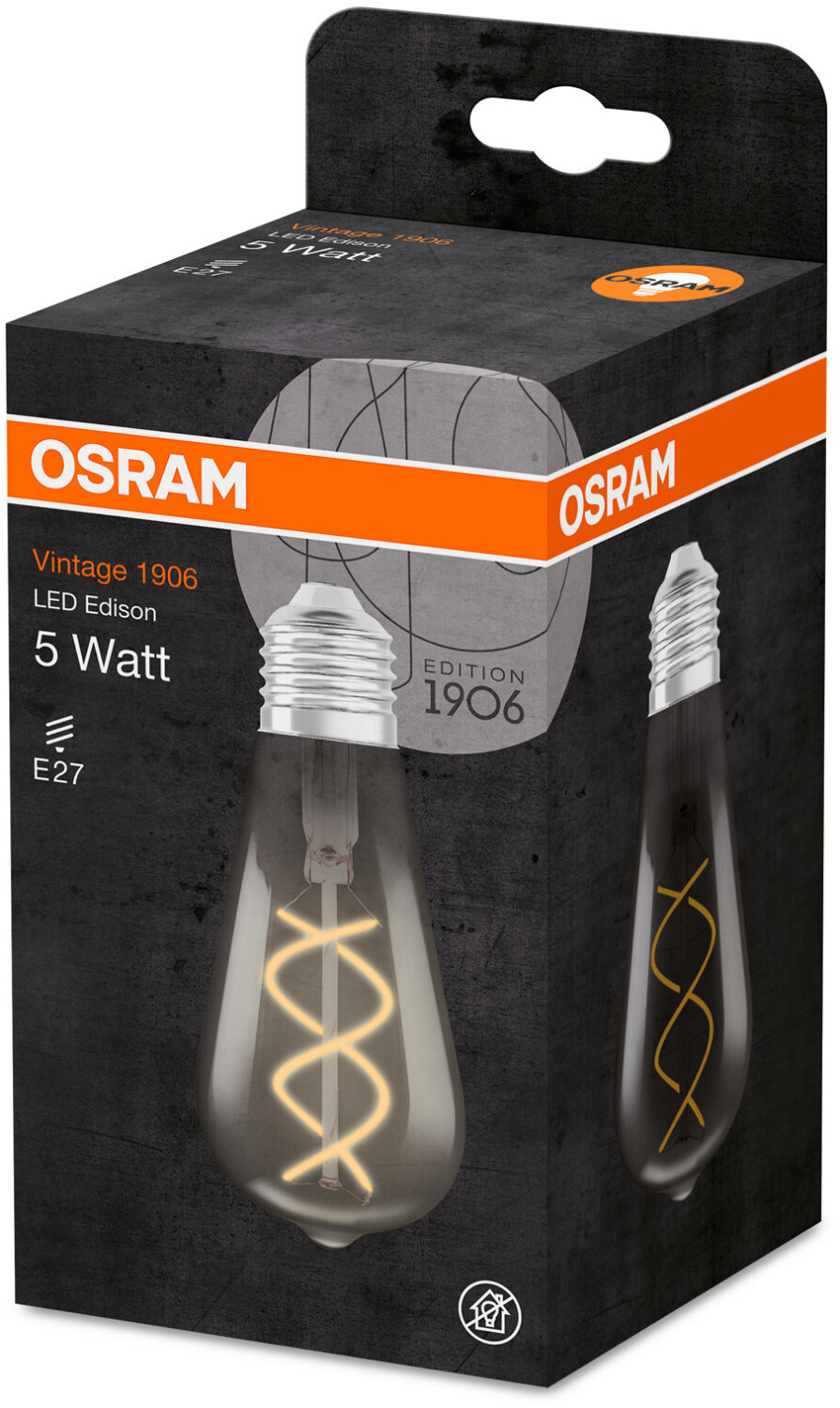 Osram Vintage 1906 LED Edison 5W(15W) E27 1800K warmweiß smoked