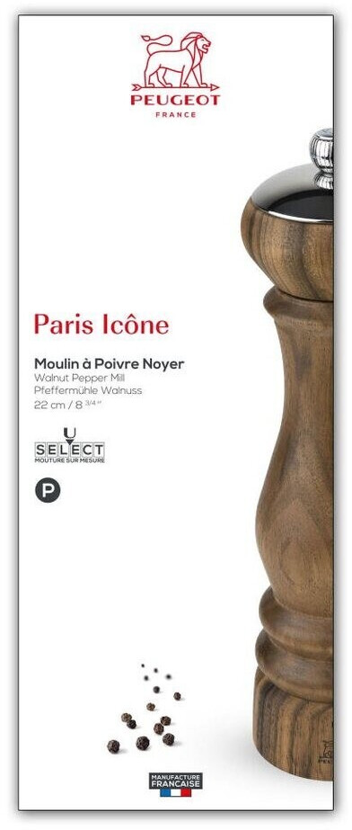 Peugeot Pepper mill Paris Icone uSelect walnut wood 22 cm