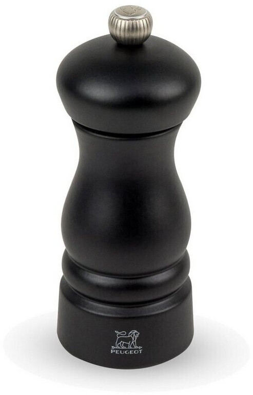 Peugeot Salt mill Clermont wood black matt 13 cm