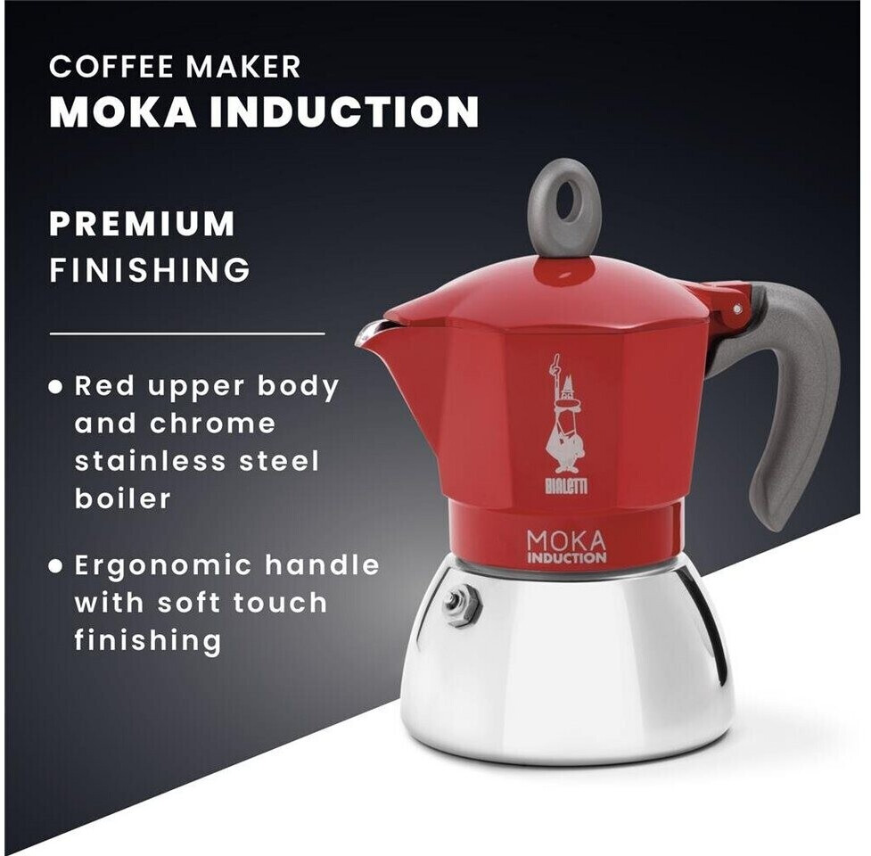 Bialetti Moka Induktion 6 Tassen Rot 0006946 ab 33 90 Preisvergleich bei idealo
