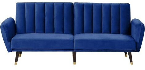 Beliani Velvet Sofa Bed Navy Blue VIMMERBY