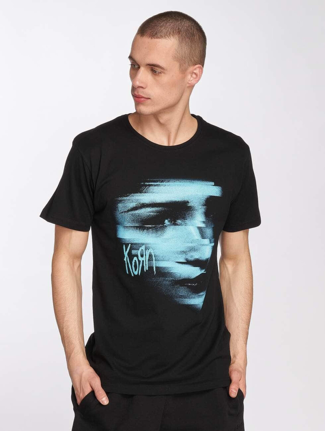 Merchcode T-Shirt Korn Face black (MC225BLK)