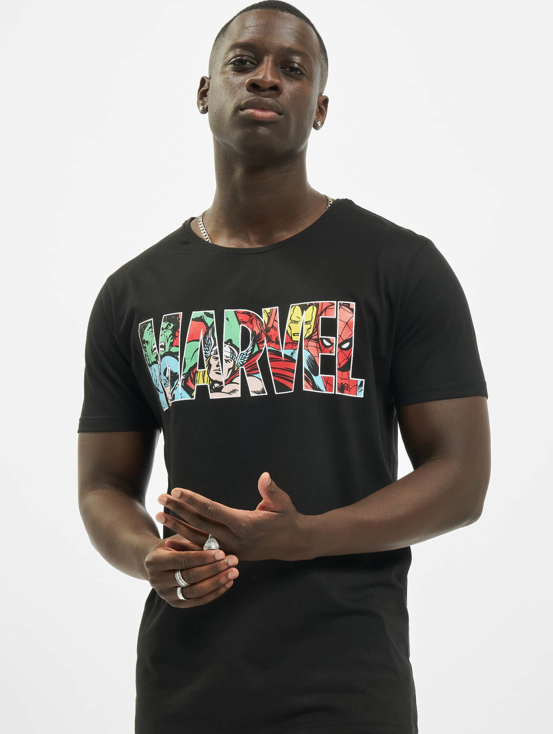 Merchcode T-Shirt Marvel Logo Character black (MC5917)