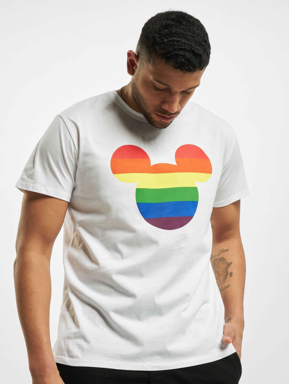 Merchcode T-Shirt Mickey Mouse Rainbow Pride white (MC572220)
