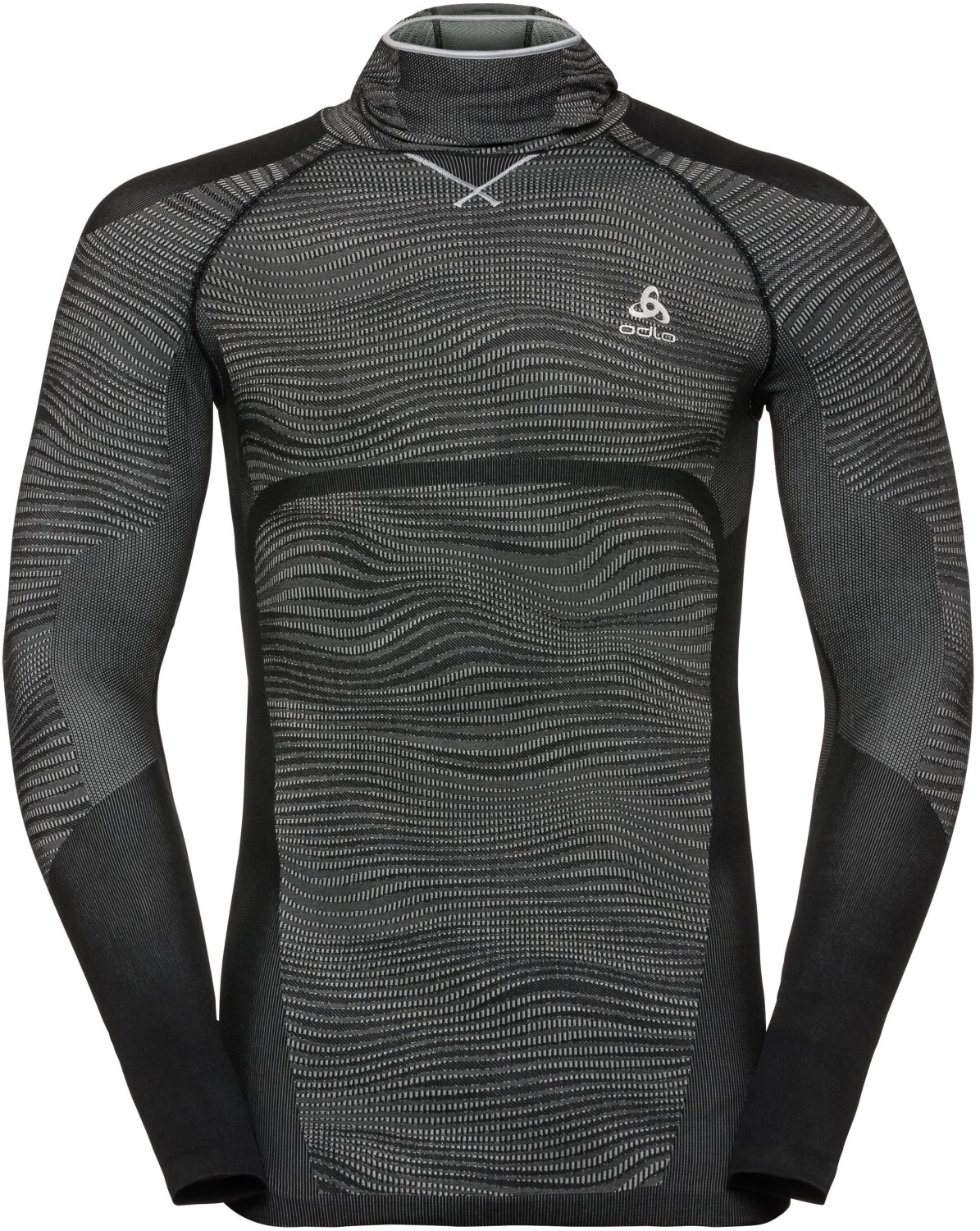 Odlo Men's Blackcomb Long-Sleeve Base Layer Top with Face Mask black/odlo concrete grey