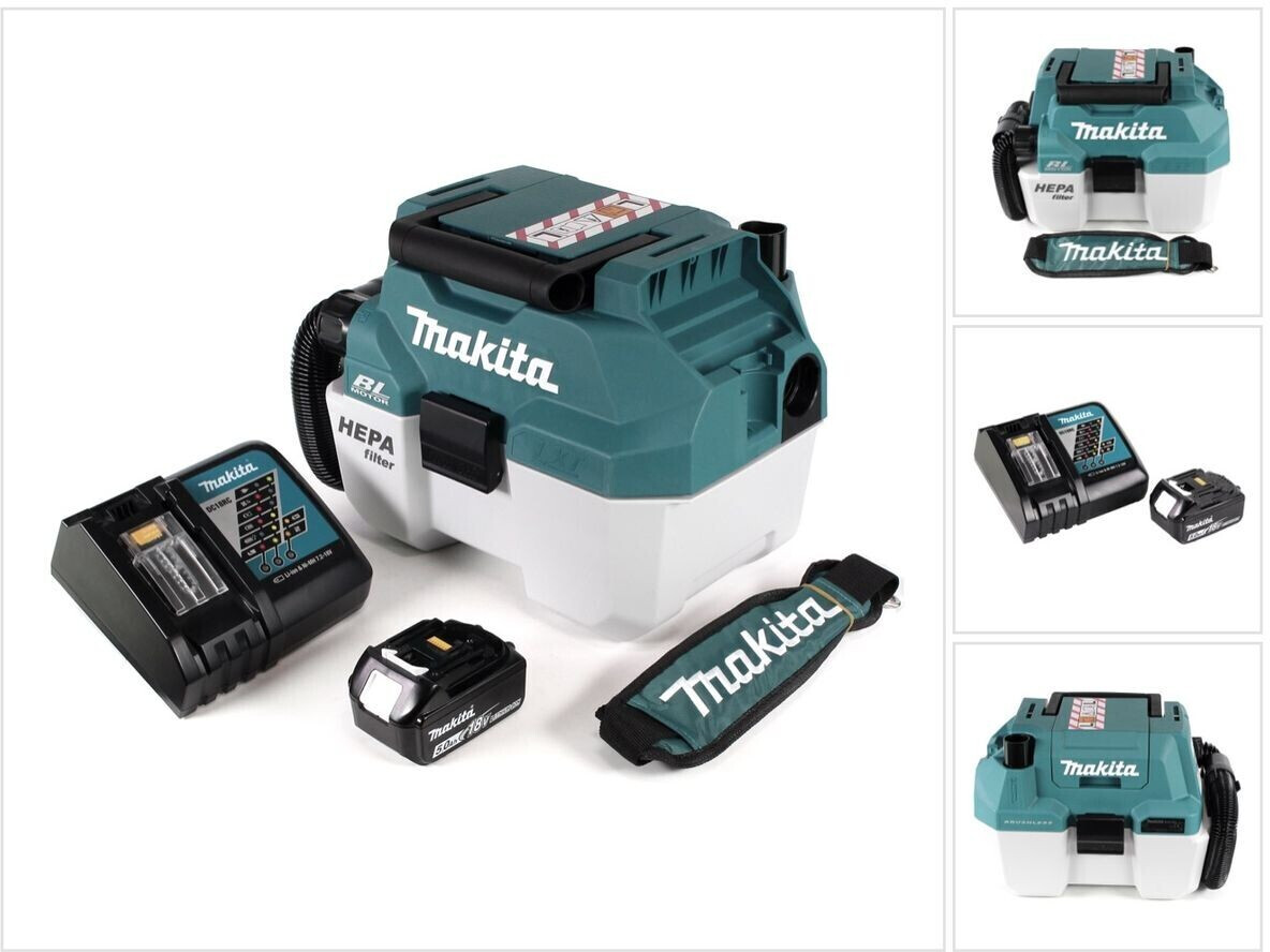 Makita DVC 750 LRT1X1 cordless vacuum cleaner wet and dry vacuum cleaner 18 V portable + 1x 5.0 Ah battery and charger - without accessories