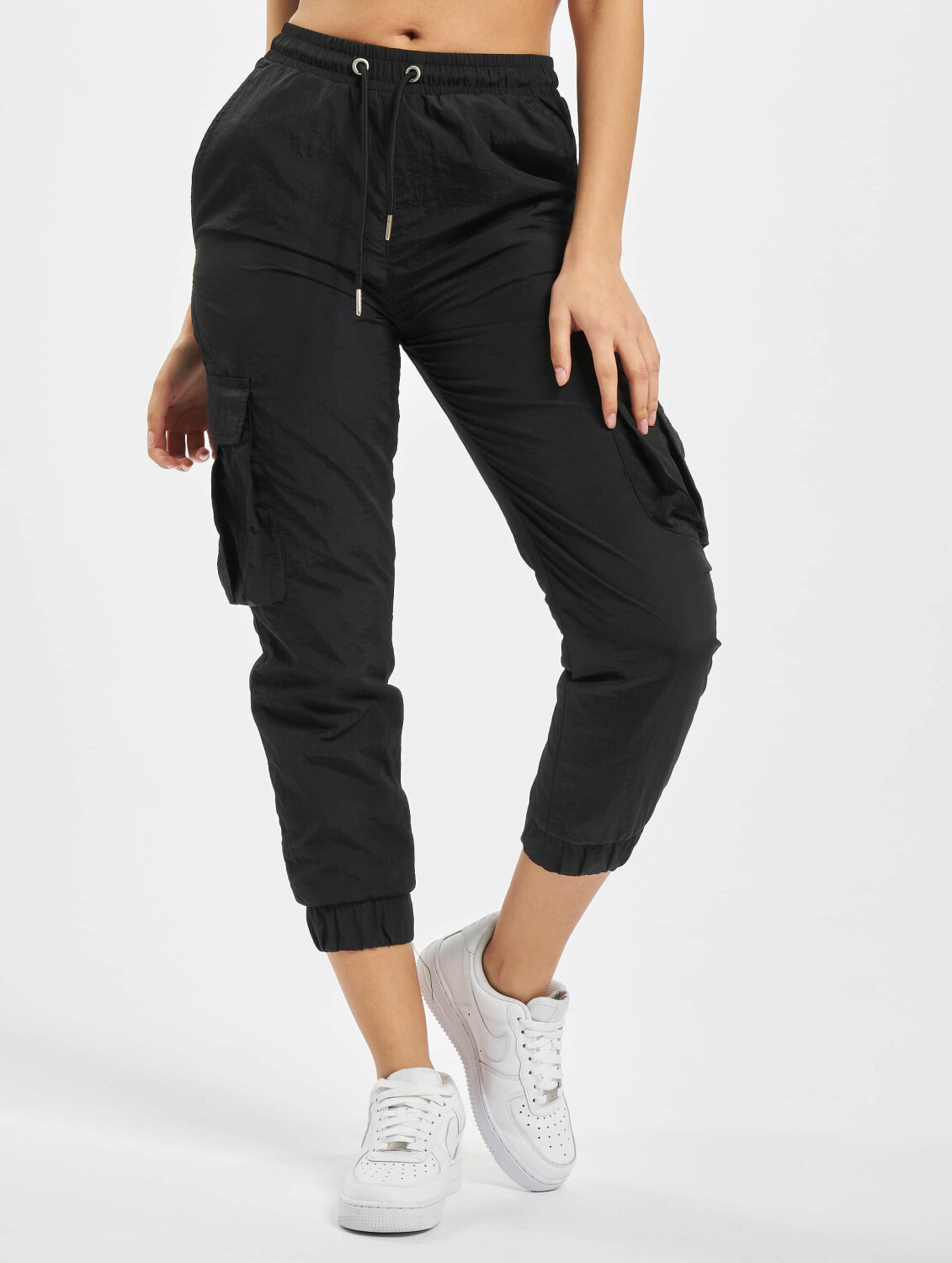 Urban Classics Ladies High Waist Crinkle Nylon Pants black (TB363600007)