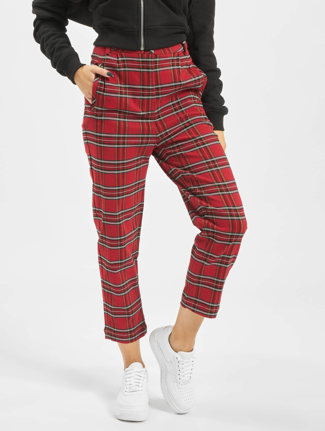 Urban Classics Chino Checker red (TB2846REDBLK)