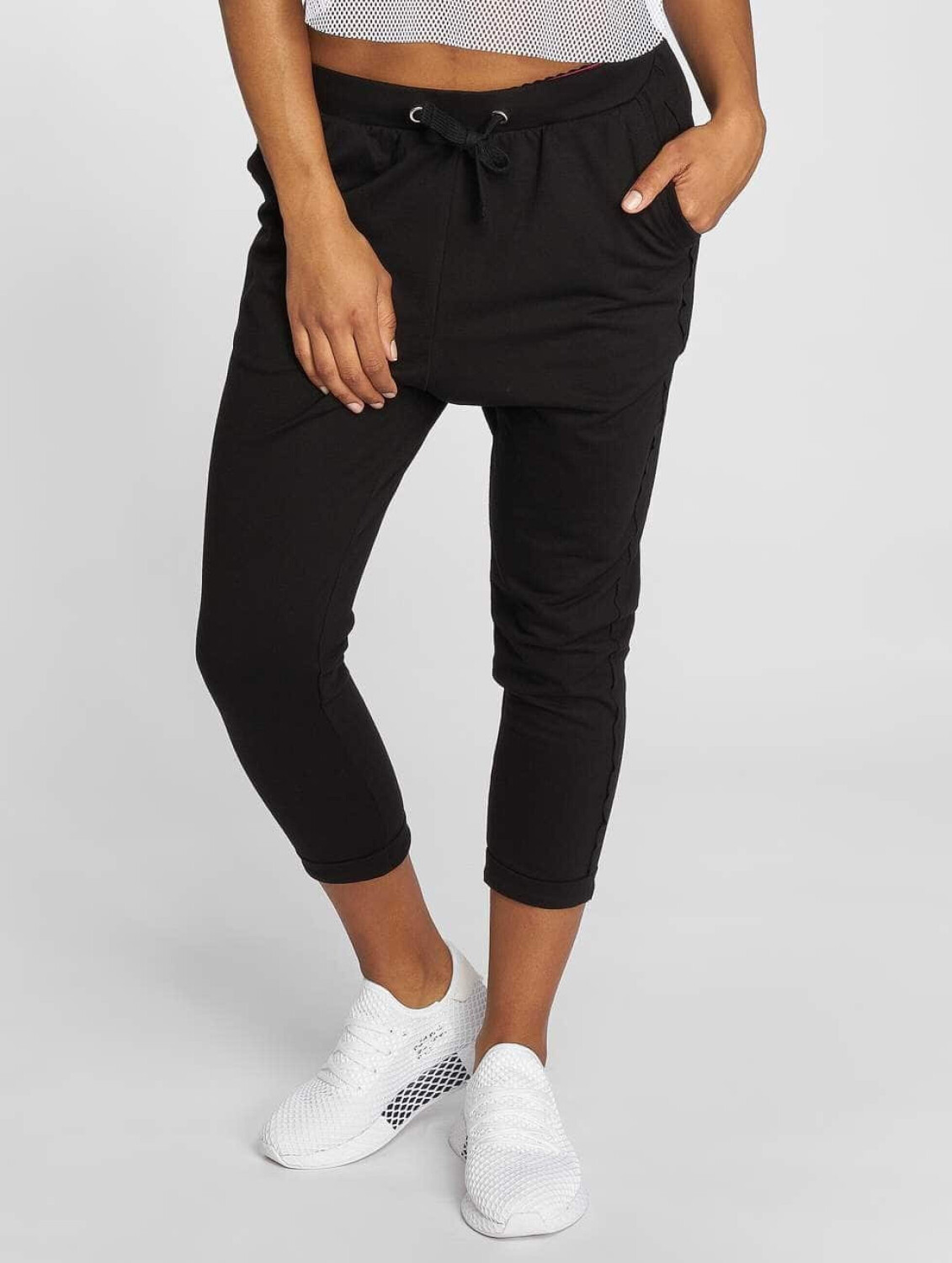 Urban Classics Sweatpants Open Edge Terry Turn Up black (TB1962BLK)